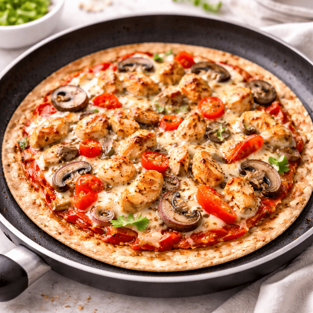 PROTEİNLİ FIT TAVUKLU TAVA PİZZASI