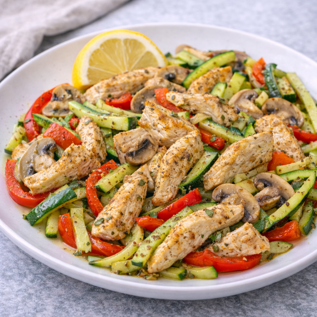 Tavada Limonlu Tavuk & Sebze Sote